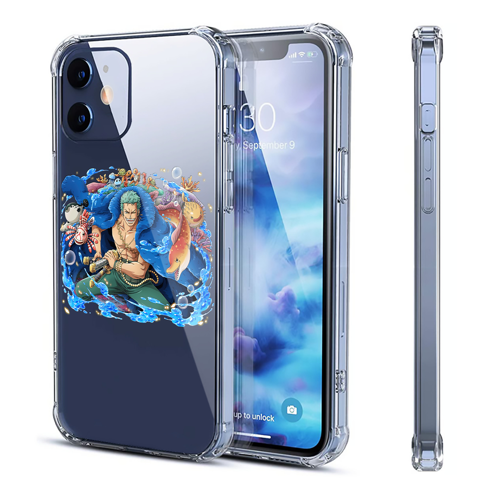 （画像用） ワンピース ロロノア・ゾロ ONE PIECE Roronoa Zoro 【iPhone 12シリーズ対応】透明スマホケース（クリアソフトケース）